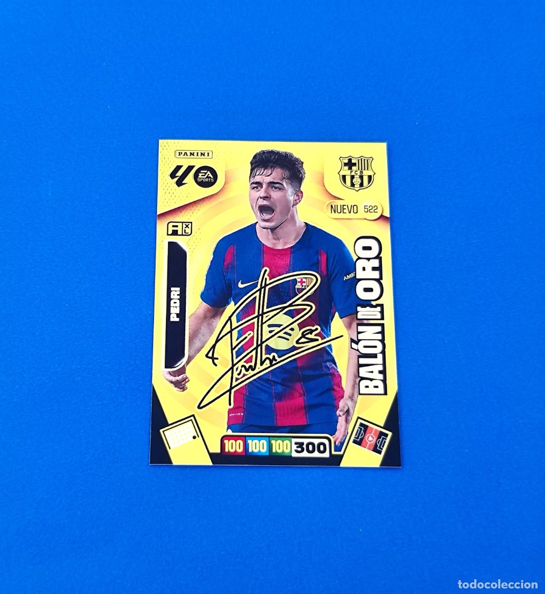 Cromos de f&uacute;tbol: Adrenalyn 2025 2026 / 25 26 Nuevo Bal&oacute;n de Oro Pedri firmada 522 Barcelona
