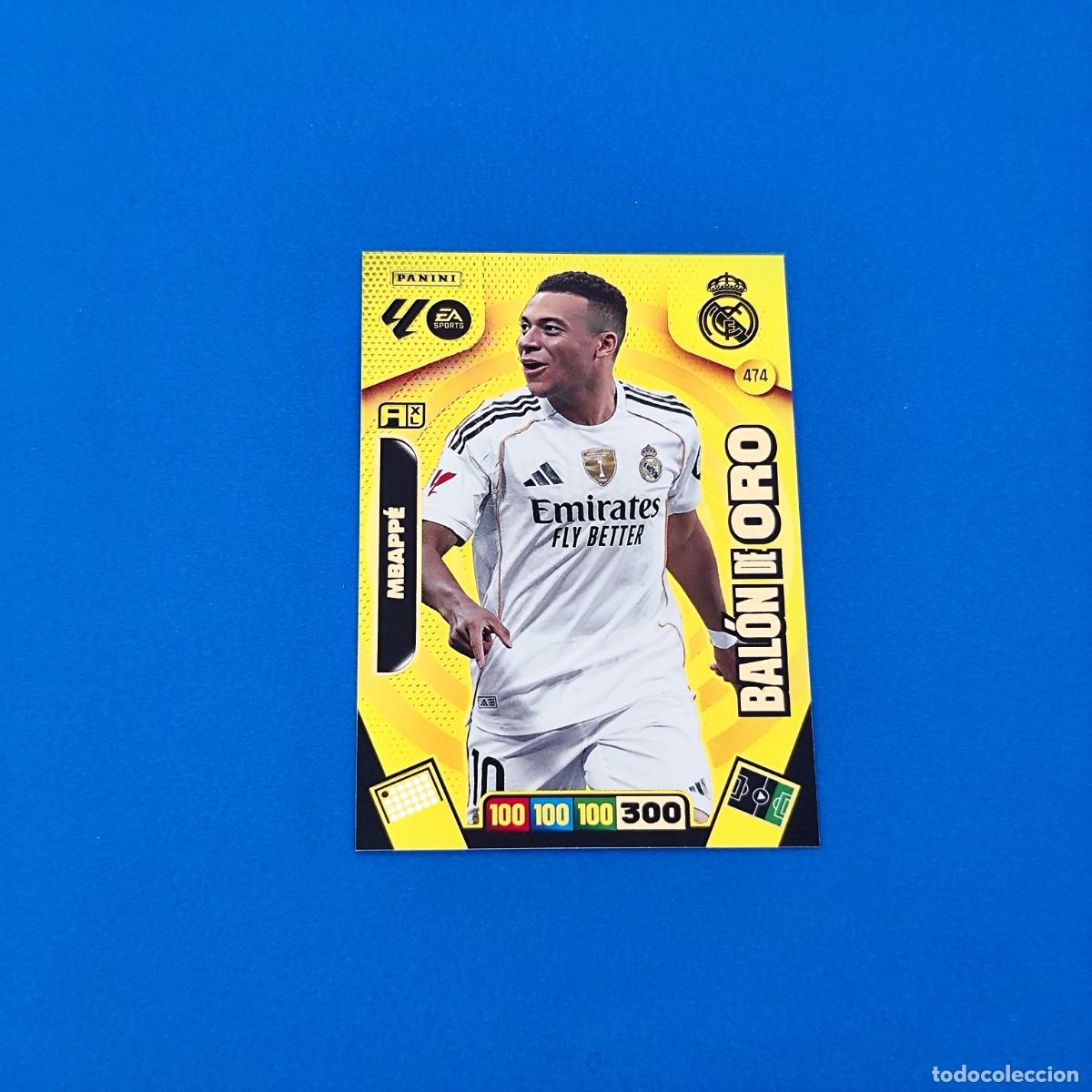 Cromos de f&uacute;tbol: Adrenalyn 2025 2026 / 25 26 Bal&oacute;n de Oro Mbapp&eacute; 474 Real Madrid
