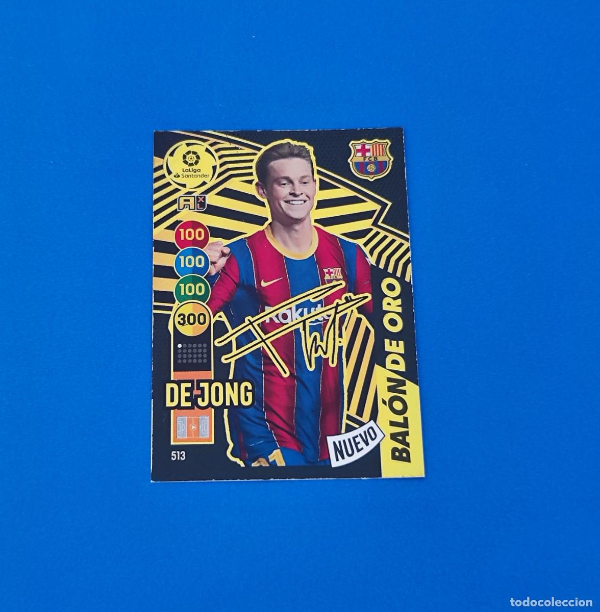Cromos de f&uacute;tbol: Adrenalyn 2020 2021 / 20 21 Nuevo Bal&oacute;n de Oro firmado De Jong 513 Barcelona