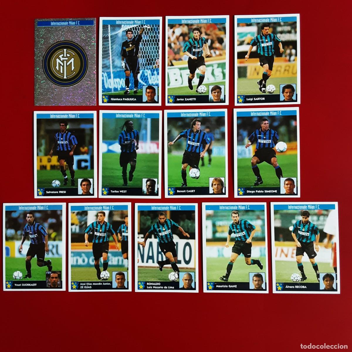 Cromos de f&uacute;tbol: EQUIPO COMPLETO INTER MILAN LOS MEJORES EQUIPOS DE EUROPA 97/98 PANINI-NUNCA PEGADO