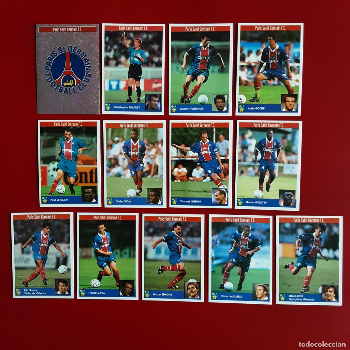 Cromos de f&uacute;tbol: EQUIPO COMPLETO PSG LOS MEJORES EQUIPOS DE EUROPA 97/98 PANINI-NUNCA PEGADO