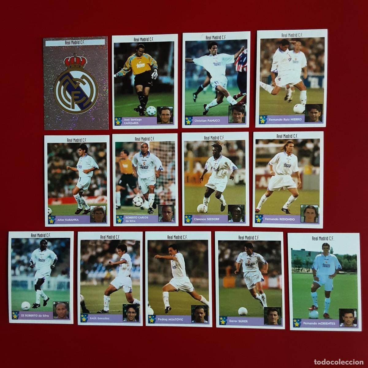 Cromos de f&uacute;tbol: EQUIPO COMPLETO REAL MADRID LOS MEJORES EQUIPOS DE EUROPA 97/98 PANINI-NUNCA PEGADO