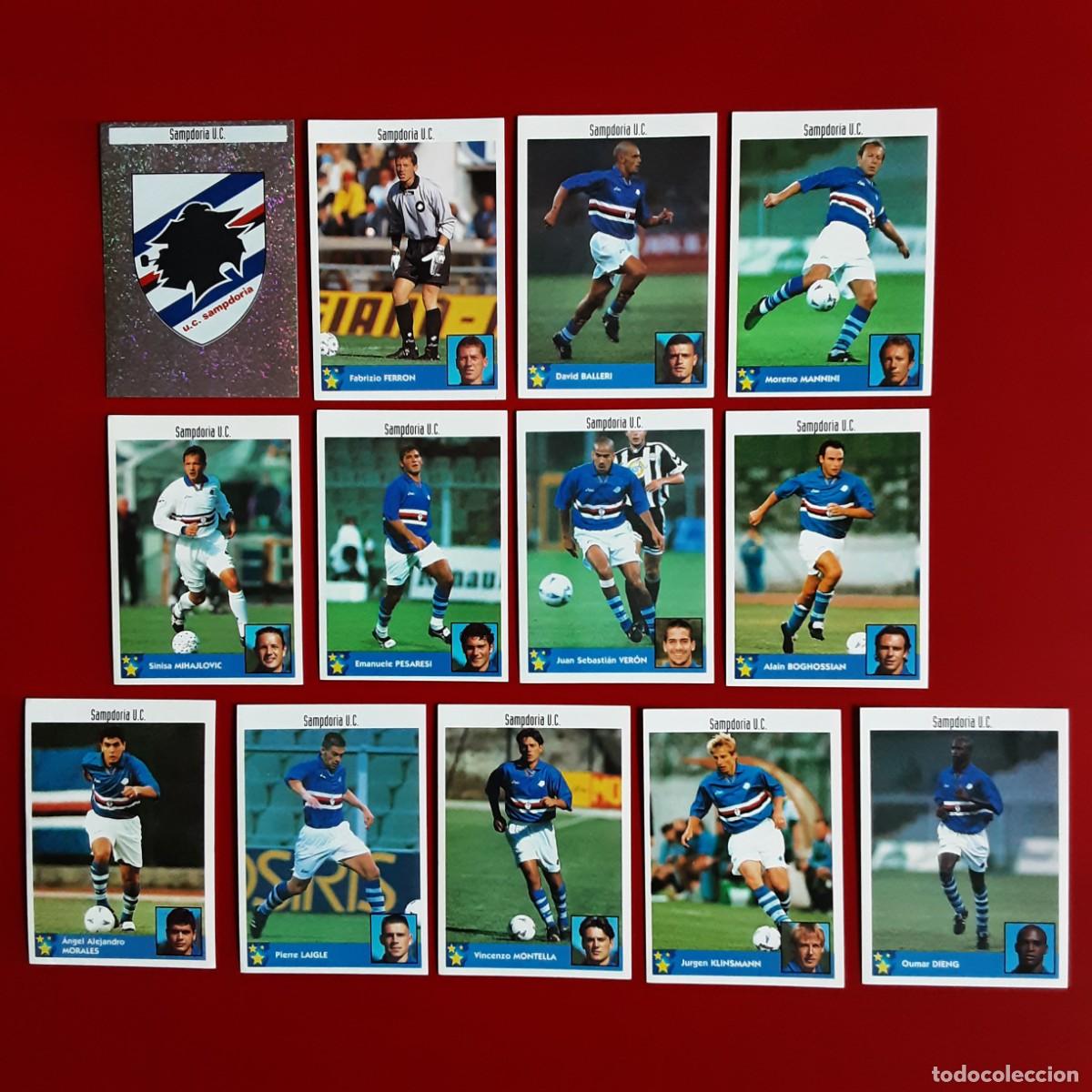Cromos de f&uacute;tbol: EQUIPO COMPLETO SAMPDORIA LOS MEJORES EQUIPOS DE EUROPA 97/98 PANINI-NUNCA PEGADO