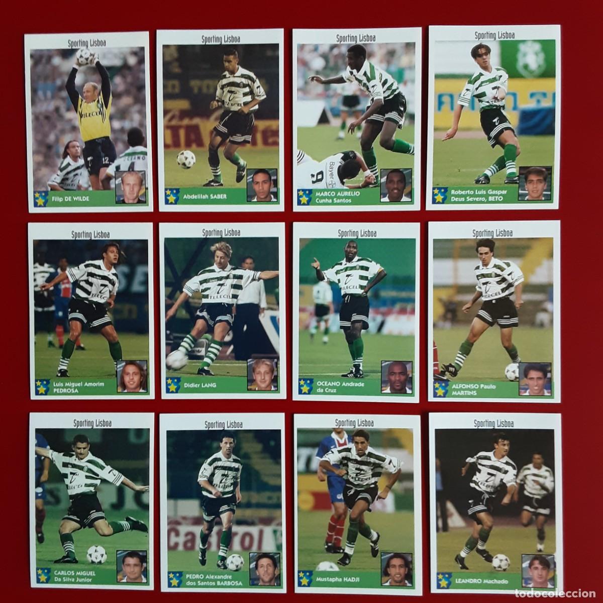Cromos de f&uacute;tbol: EQUIPO CASI COMPLETO SPORTING LISBOA LOS MEJORES EQUIPOS DE EUROPA 97/98 PANINI-NUNCA PEGADO
