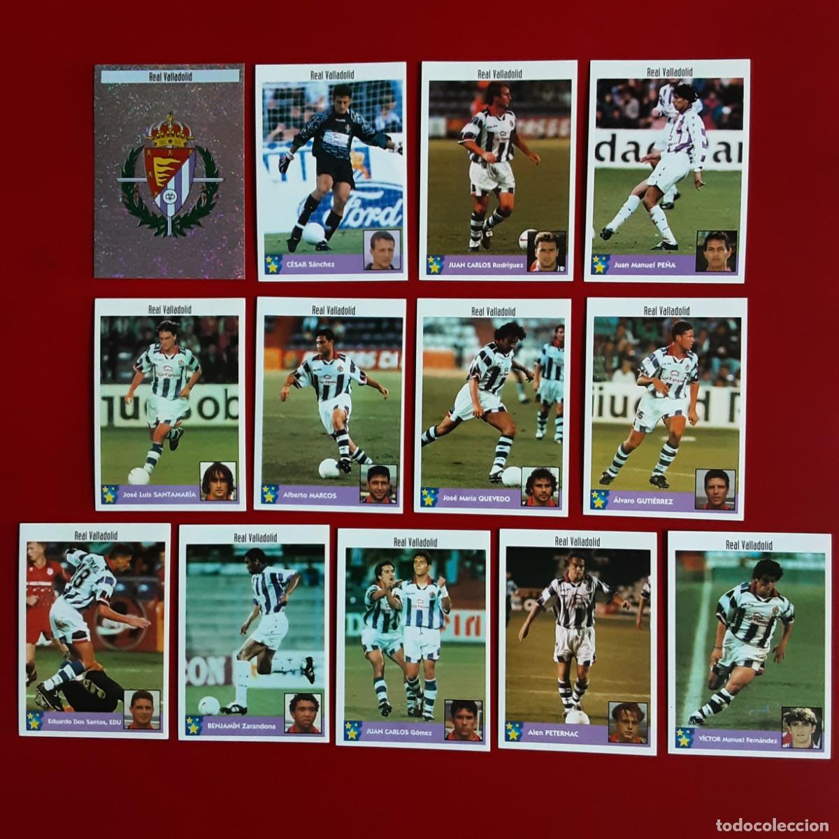 Cromos de f&uacute;tbol: EQUIPO COMPLETO VALLADOLID LOS MEJORES EQUIPOS DE EUROPA 97/98 PANINI-NUNCA PEGADO