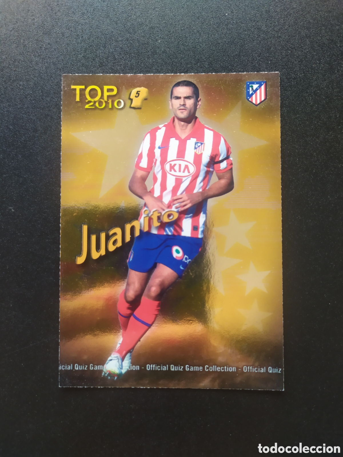 Cromos de f&uacute;tbol: Mundicromo fichas Liga 2009 2010 09 10 Juanito top brillo dorado n&deg; 576 Atl&eacute;tico Madrid