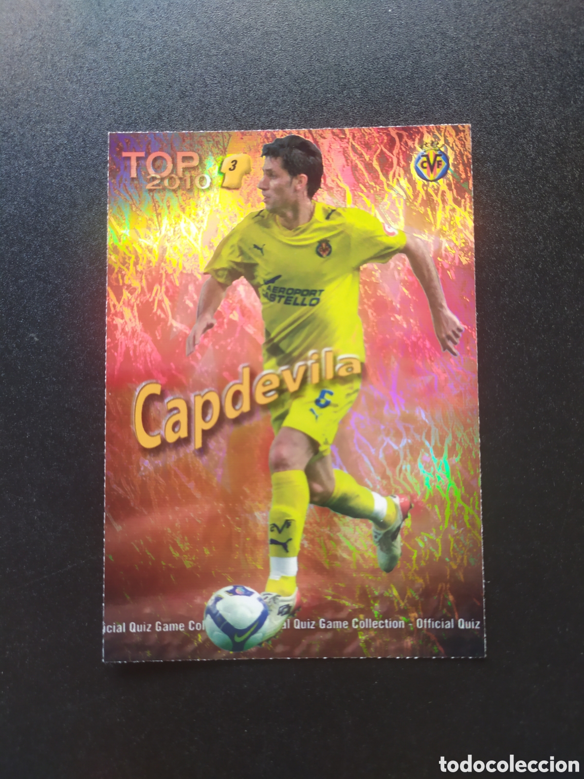 Fu&szlig;ball-Sticker: Mundicromo fichas Liga 2009 2010 09 10 Capdevila top brillo jaspeado n&deg; 579 Villarreal