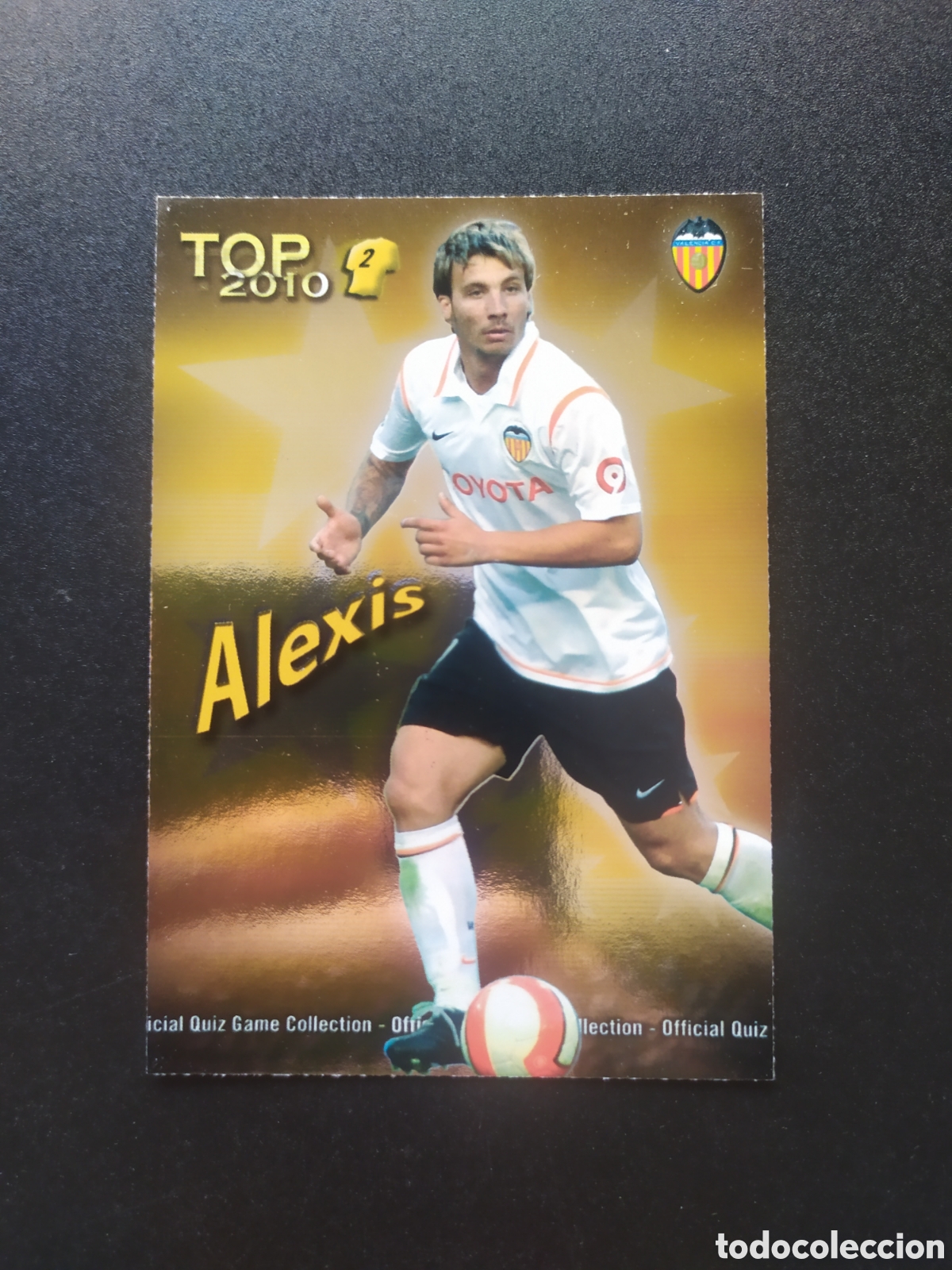 Cromos de f&uacute;tbol: Mundicromo fichas Liga 2009 2010 09 10 Alexis top brillo dorado error n&deg; 577 Valencia