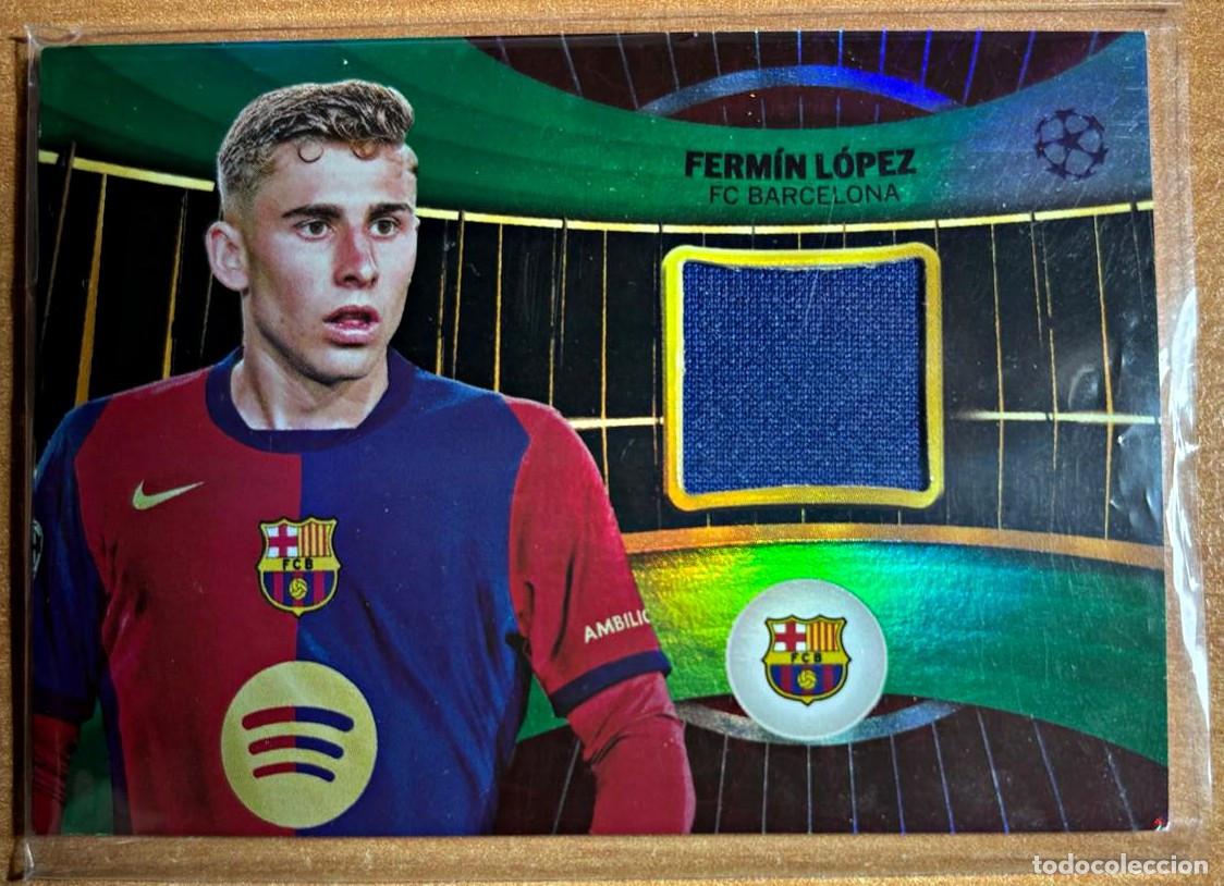 Cromos de f&uacute;tbol: TOPPS SUPERSTARS RELIC CARD 2024-2025 FERMIN LOPEZ (BARCELONA) PLAYER-WORN USED + NUMERADA /99 LEER