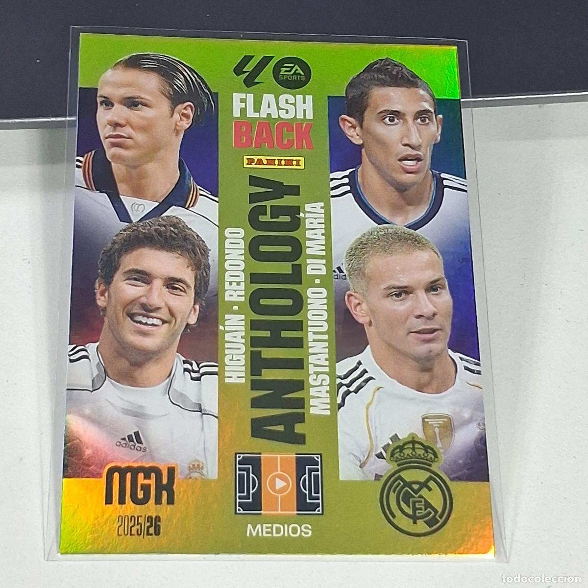 Cromos de f&uacute;tbol: B37 519 ANTHOLOGY REDONDO DI MARIA HIGUAIN MASTANTUONO REAL MADRID MEGACRACKS 2025 2026 PANINI MGK