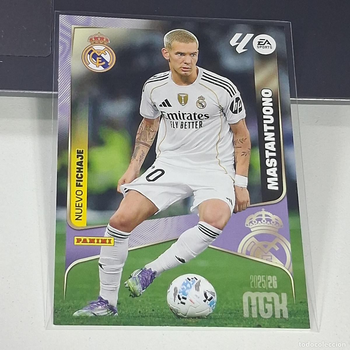 Cromos de f&uacute;tbol: B37 476 NUEVO FICHAJE FRANCO MASTANTUONO REAL MADRID 25 26 MGK 2025 2026 MEGACRACKS