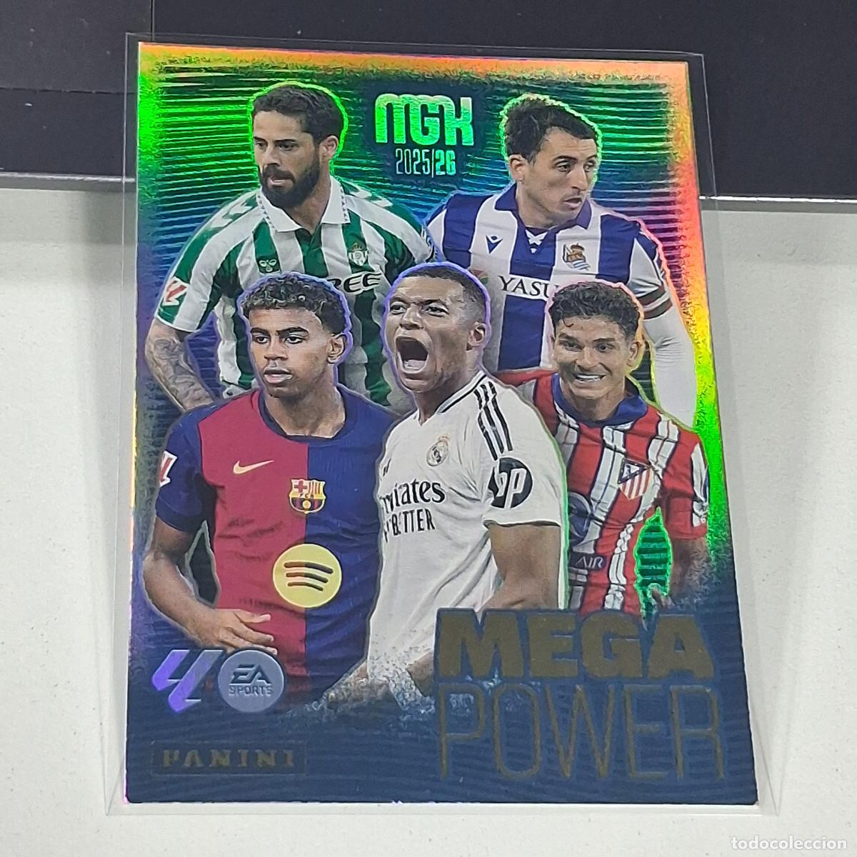 Cromos de f&uacute;tbol: B37 441 MEGA POWER LAMINE YAMAL MBAPPE ISCO ALVAREZ OYARZABAL 25 26 MGK 2025 2026 MEGACRACKS