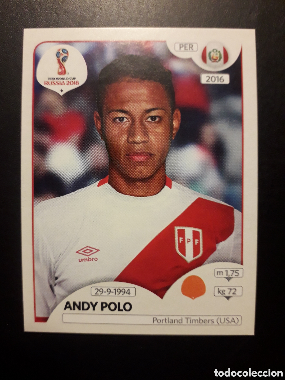 Cromos de f&uacute;tbol: ANDY POLO PER&Uacute; MUNDIAL F&Uacute;TBOL RUSIA RUSSIA 2018 N&deg; 244 PANINI SIN PEGAR PEDIDO M&Iacute;NIMO 3&euro;