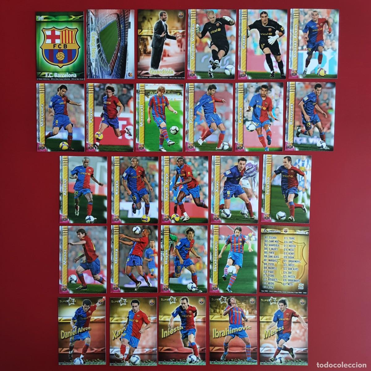 Cromos de f&uacute;tbol: EQUIPO COMPLETO BASICO BARCELONA LIGA TEMPORADA 2008 2009 08 09 MUNDICROMO SPORT MC - MESSI - IBRA