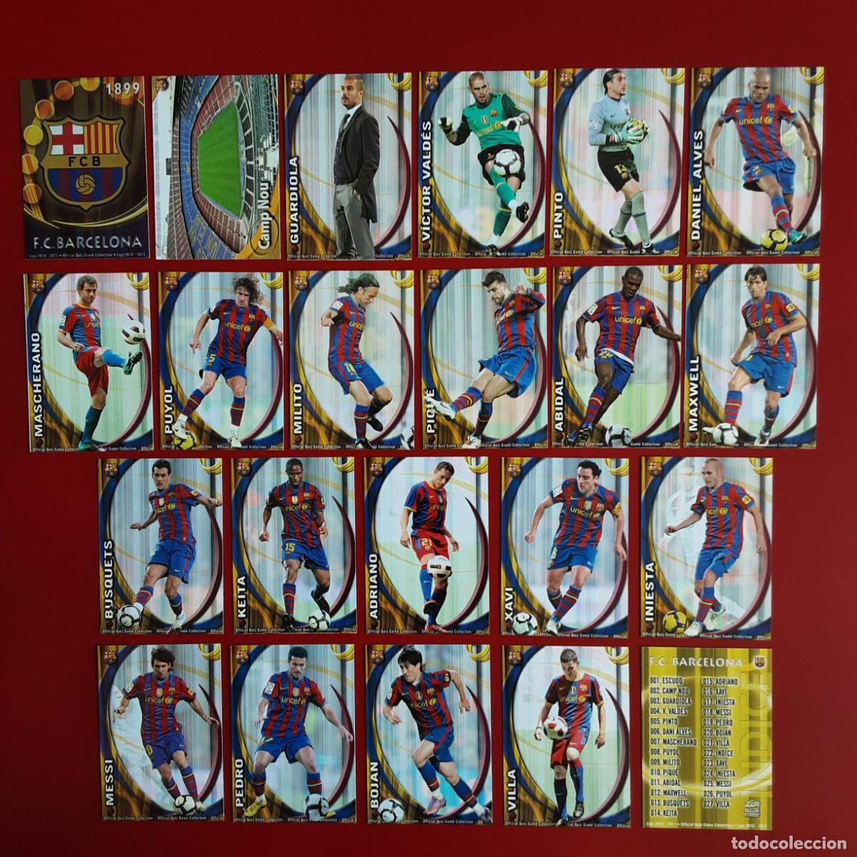 Cromos de f&uacute;tbol: EQUIPO COMPLETO BASICO BARCELONA LIGA TEMPORADA 2010 2011 10 11 MUNDICROMO SPORT MC - MESSI