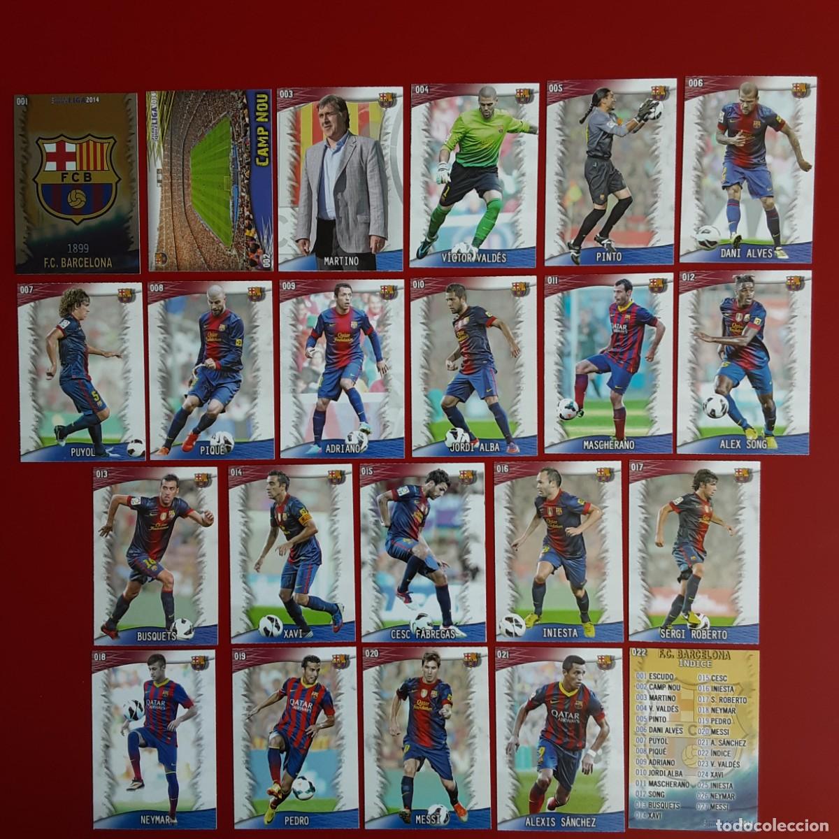 Cromos de f&uacute;tbol: EQUIPO COMPLETO BASICO BARCELONA LIGA TEMPORADA 2013 2014 13 14 MUNDICROMO SPORT MC - MESSI