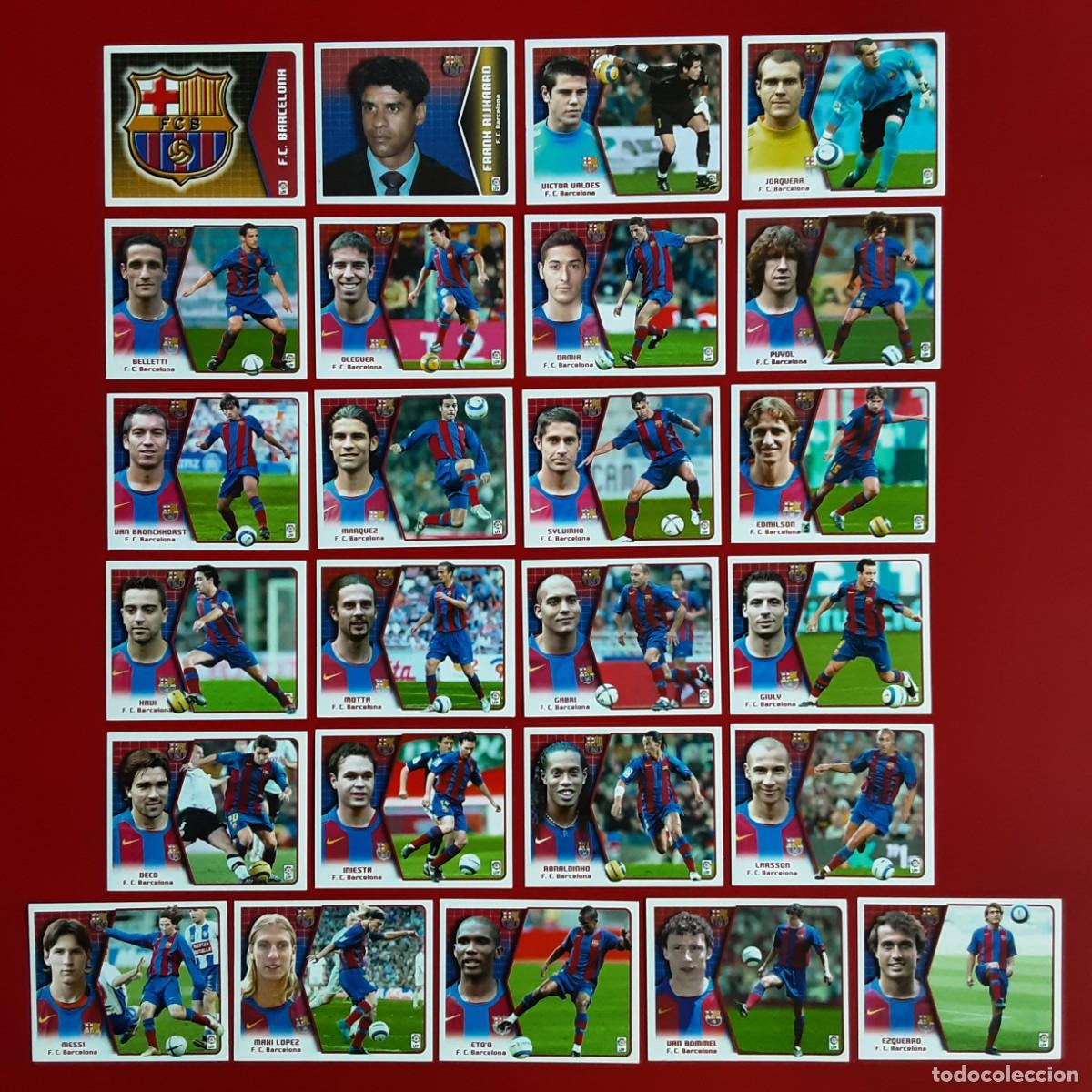 Cromos de f&uacute;tbol: EQUIPO COMPLETO BARCELONA LIGA TEMPORADA 2005 2006 05 06 EDICIONES ESTE SIN PEGAR MESSI