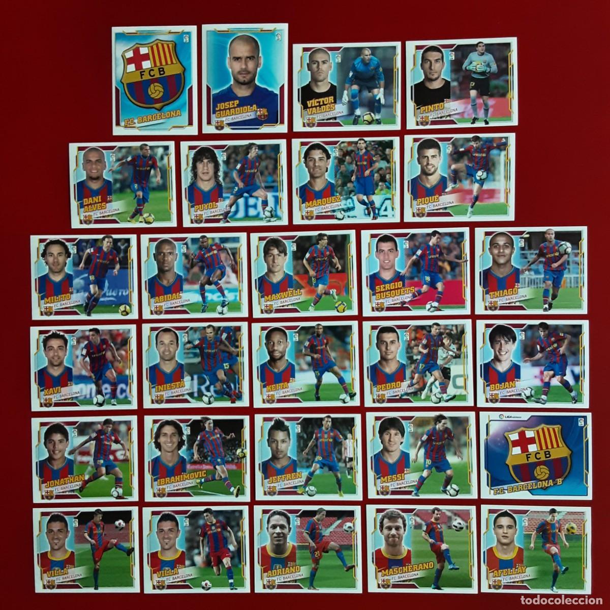Cromos de f&uacute;tbol: EQUIPO COMPLETO + M. INVIERNO BARCELONA LIGA TEMP. 2010 2011 10 11 EDICIONES ESTE SIN PEGAR MESSI