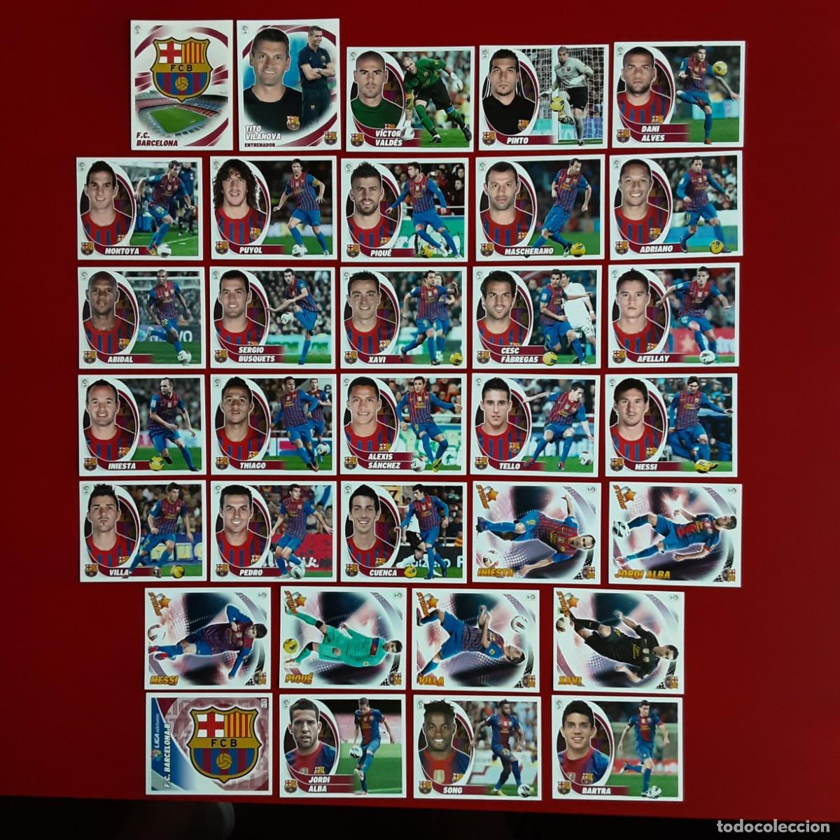 Cromos de f&uacute;tbol: EQUIPO COMPLETO BARCELONA LIGA TEMPORADA 2012 2013 12 13 EDICIONES ESTE SIN PEGAR MESSI