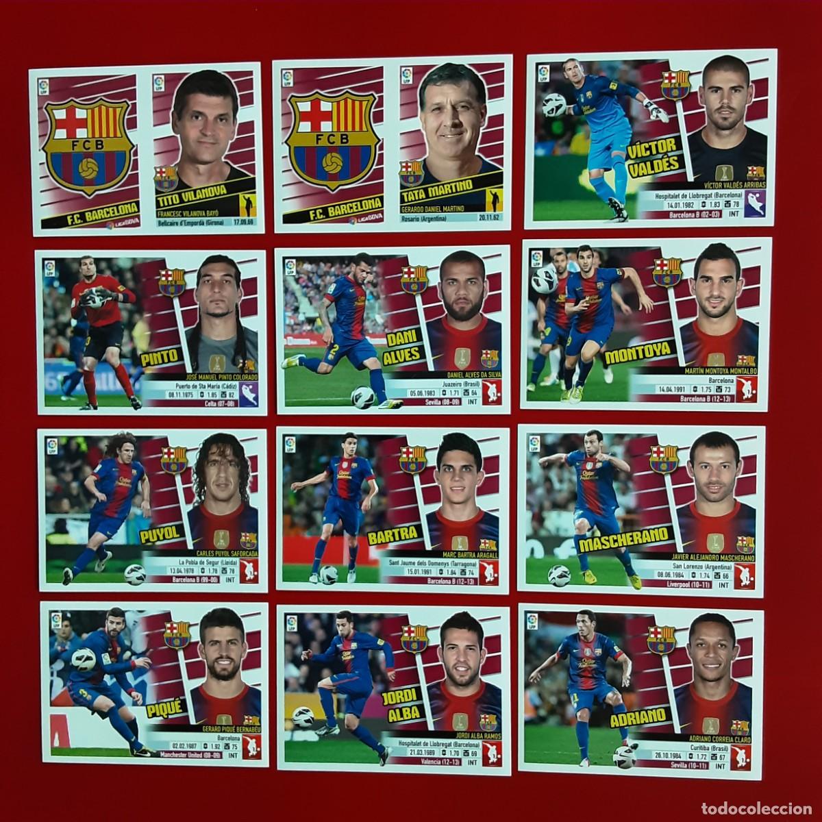 Cromos de f&uacute;tbol: EQUIPO COMPLETO BARCELONA LIGA TEMPORADA 2013 2014 13 14 EDICIONES ESTE SIN PEGAR MESSI
