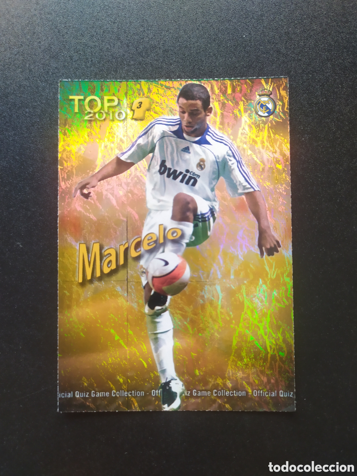 Cromos de f&uacute;tbol: Mundicromo fichas Liga 2009 2010 09 10 Marcelo top brillo jaspeado dorado n&deg; 581 Real Madrid
