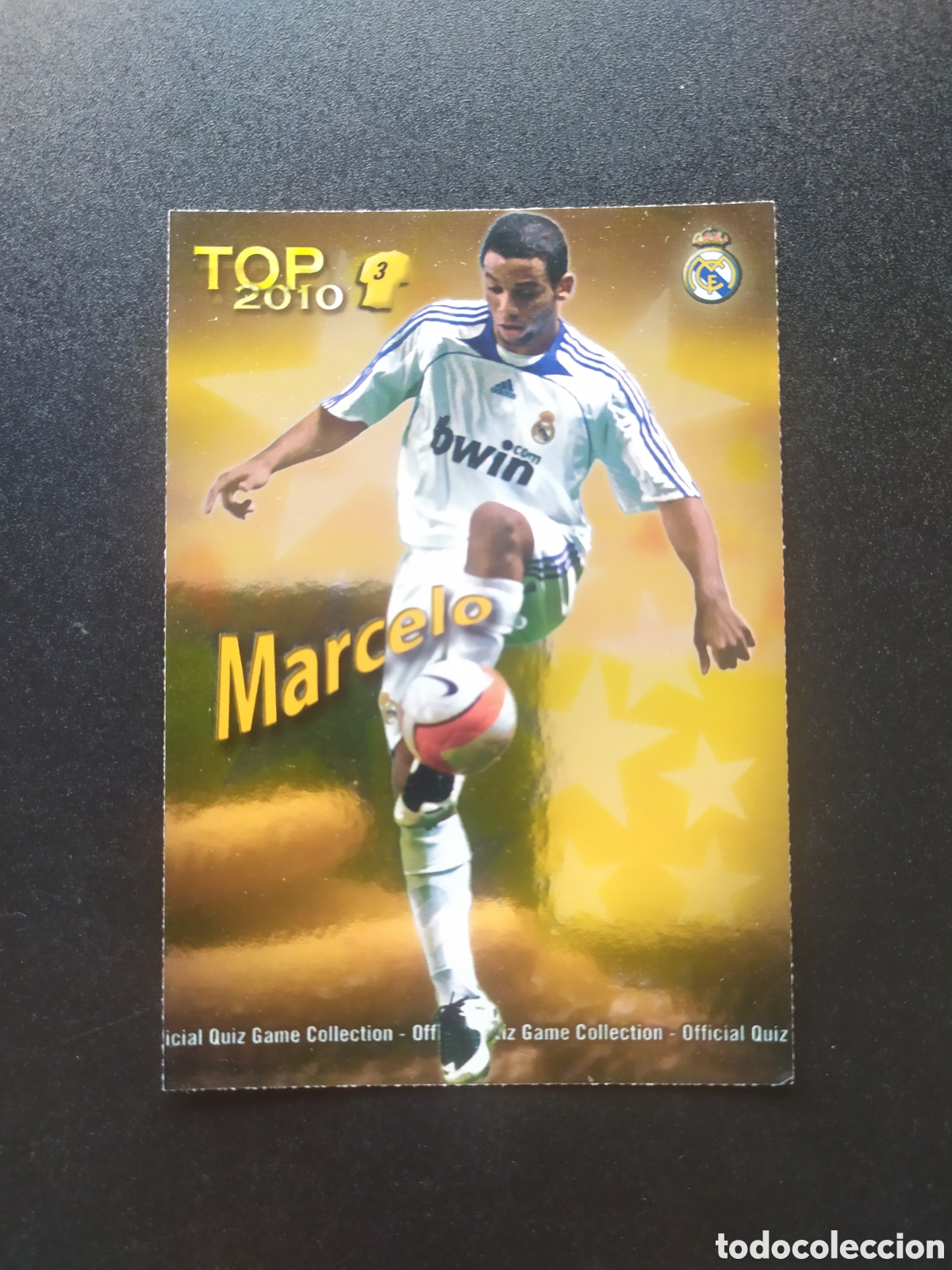Cromos de f&uacute;tbol: Mundicromo fichas Liga 2009 2010 09 10 Marcelo top brillo dorado n&deg; 581 Real Madrid