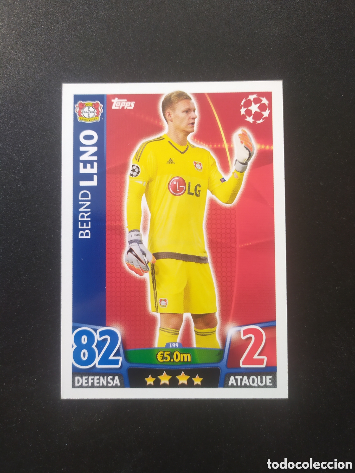 Cromos de f&uacute;tbol: UEFA Champions match attax topps 2015 2016 15 16 Leno n&deg; 199 Bayer Leverkusen