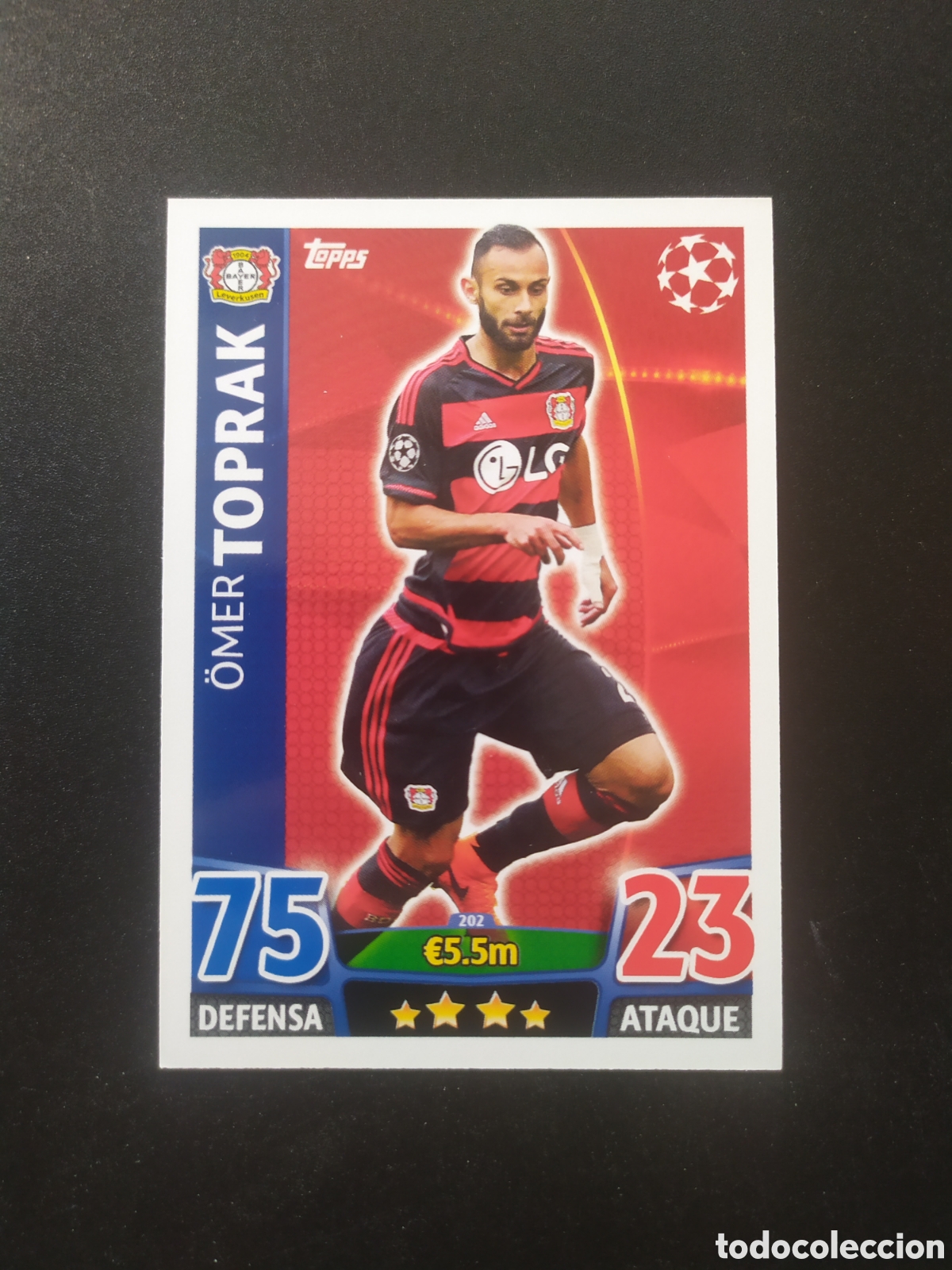 Cromos de f&uacute;tbol: UEFA Champions match attax topps 2015 2016 15 16 Toprak n&deg; 202 Bayer Leverkusen