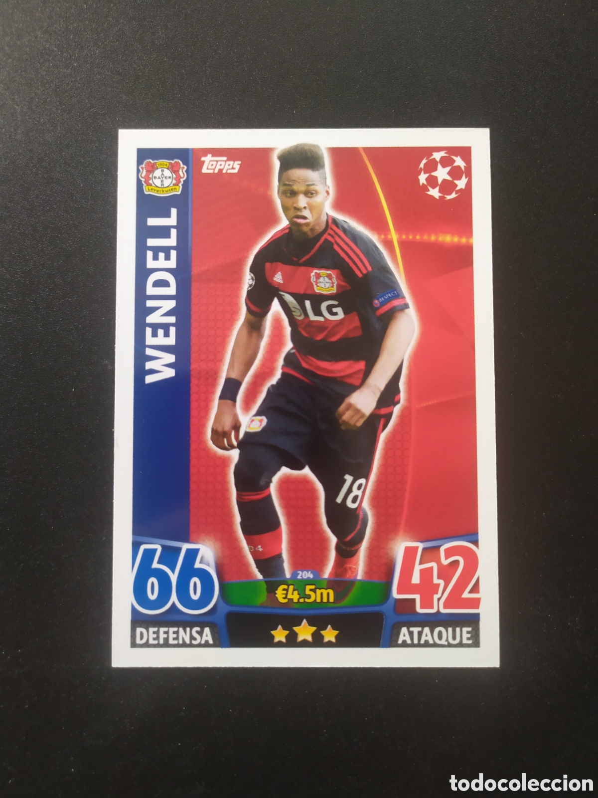 Figurine di Calcio: UEFA Champions match attax topps 2015 2016 15 16 Wendell n&deg; 204 Bayer Leverkusen