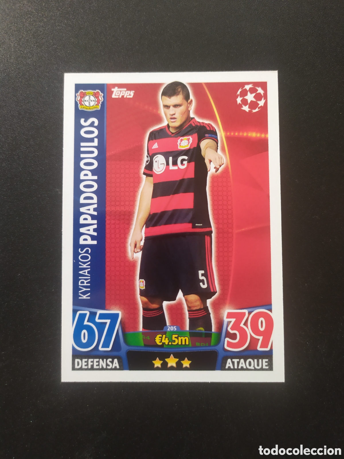 Cromos de f&uacute;tbol: UEFA Champions match attax topps 2015 2016 15 16 Papadopoulos n&deg; 205 Bayer Leverkusen