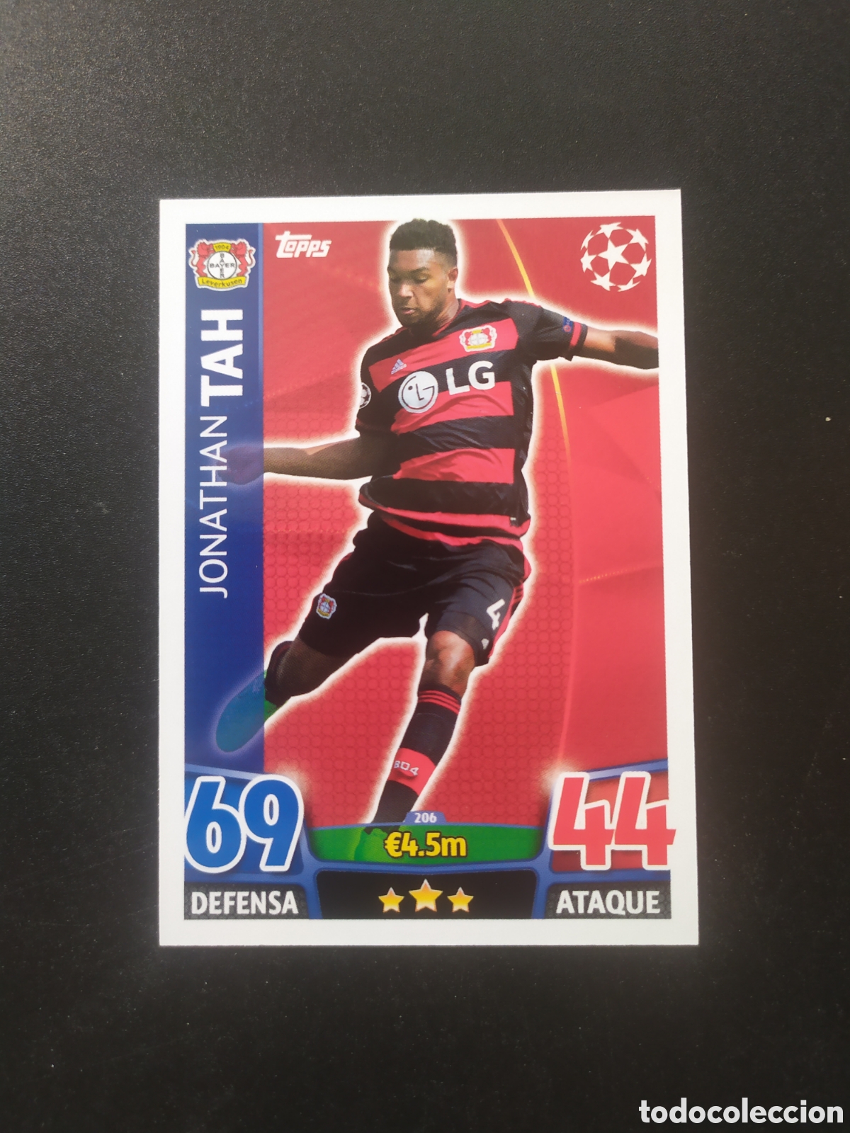 Cromos de f&uacute;tbol: UEFA Champions match attax topps 2015 2016 15 16 Tah n&deg; 206 Bayer Leverkusen