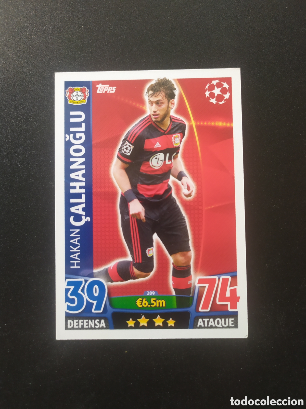 Figurine di Calcio: UEFA Champions match attax topps 2015 2016 15 16 Calhanoglu n&deg; 209 Bayer Leverkusen