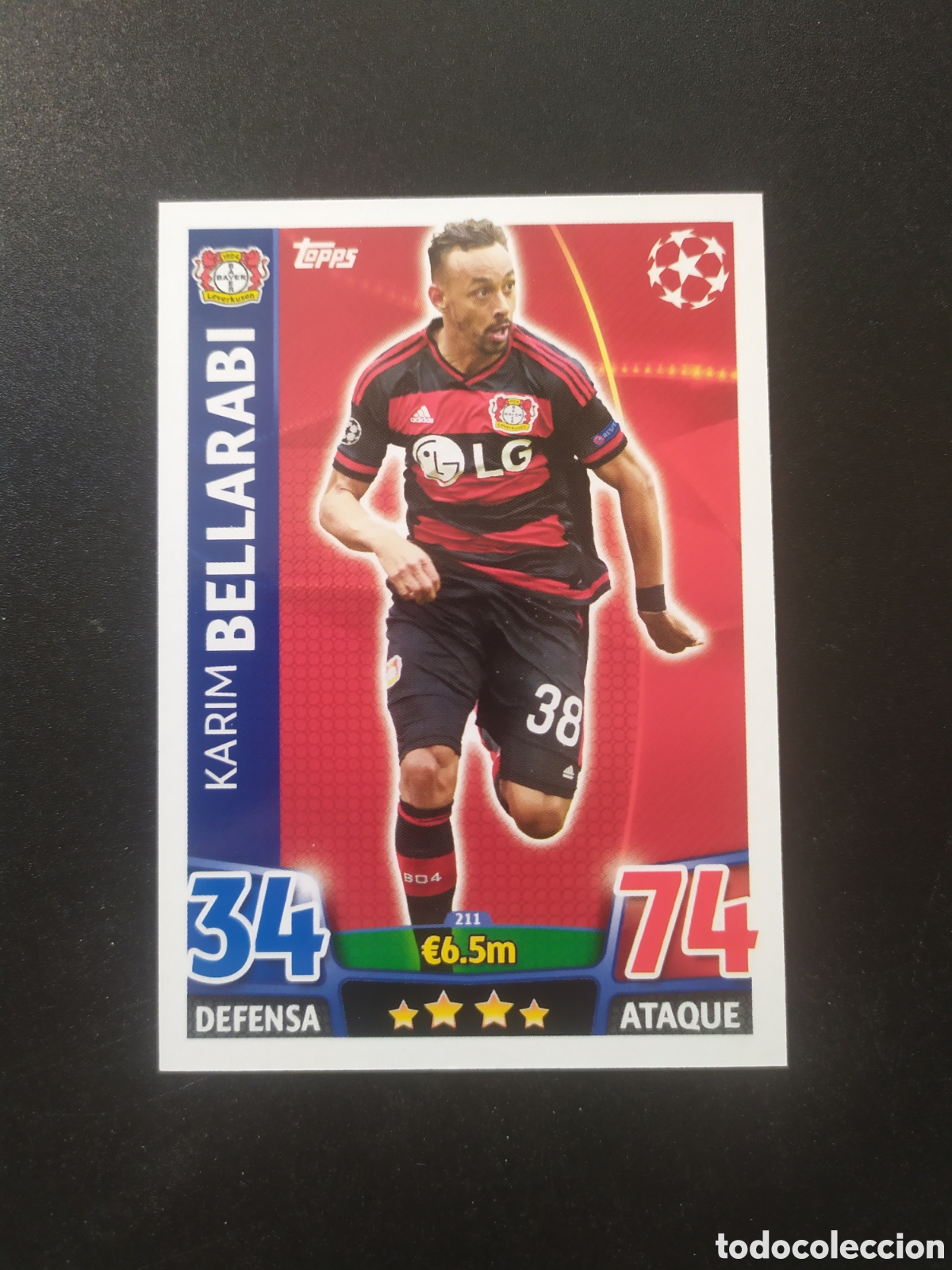 Figurine di Calcio: UEFA Champions match attax topps 2015 2016 15 16 Bellarabi n&deg; 211 Bayer Leverkusen