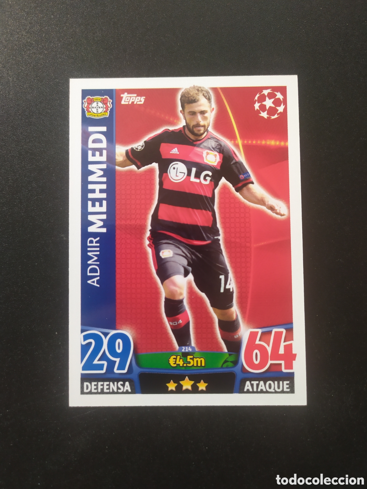 Football Stickers: UEFA Champions match attax topps 2015 2016 15 16 Mehmedi n&deg; 214 Bayer Leverkusen