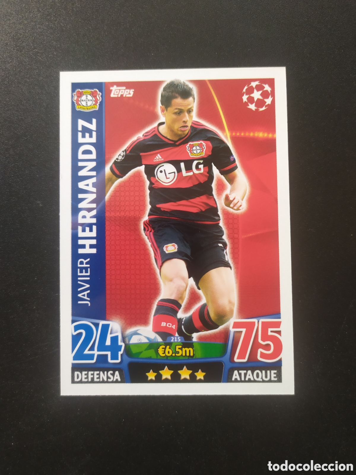 Cromos de f&uacute;tbol: UEFA Champions match attax topps 2015 2016 15 16 Javier Hern&aacute;ndez n&deg; 215 Bayer Leverkusen