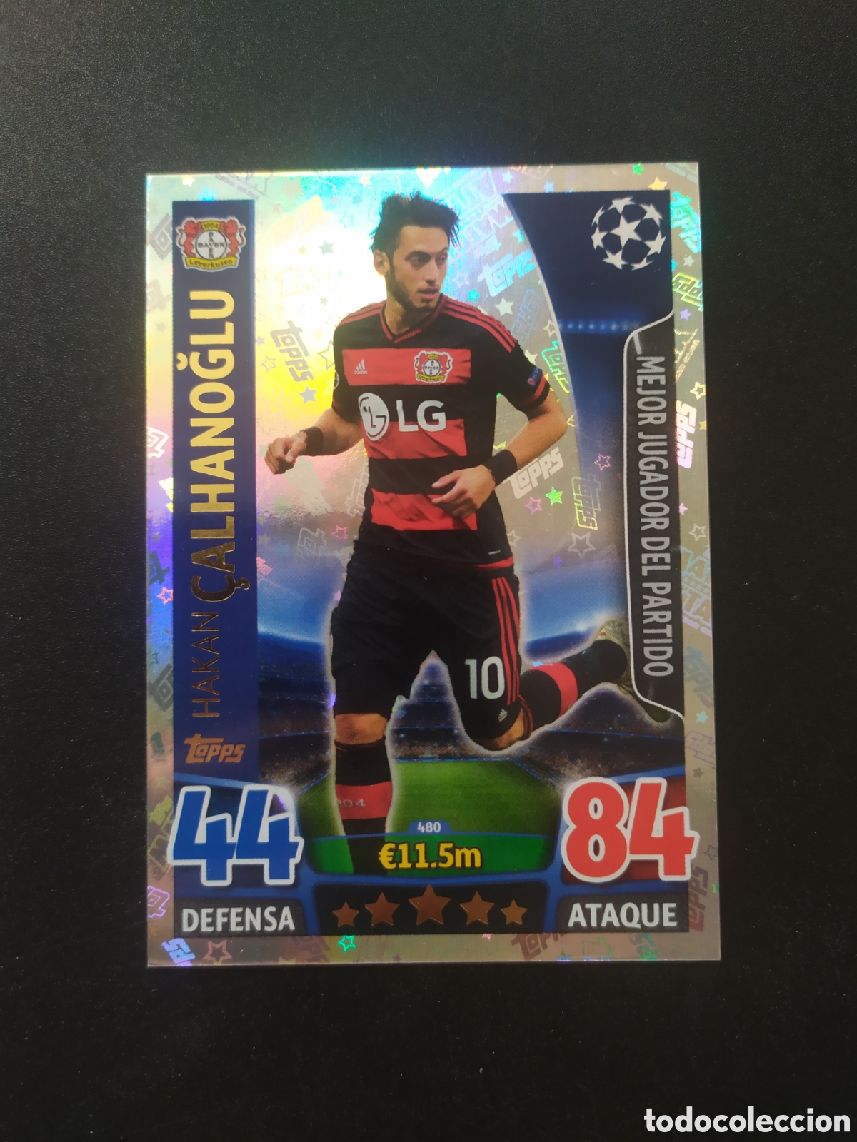 Cromos de f&uacute;tbol: UEFA Champions match attax topps 2015 2016 15 16 Calhanoglu mejor jugador n&deg; 480 Bayer Leverkusen