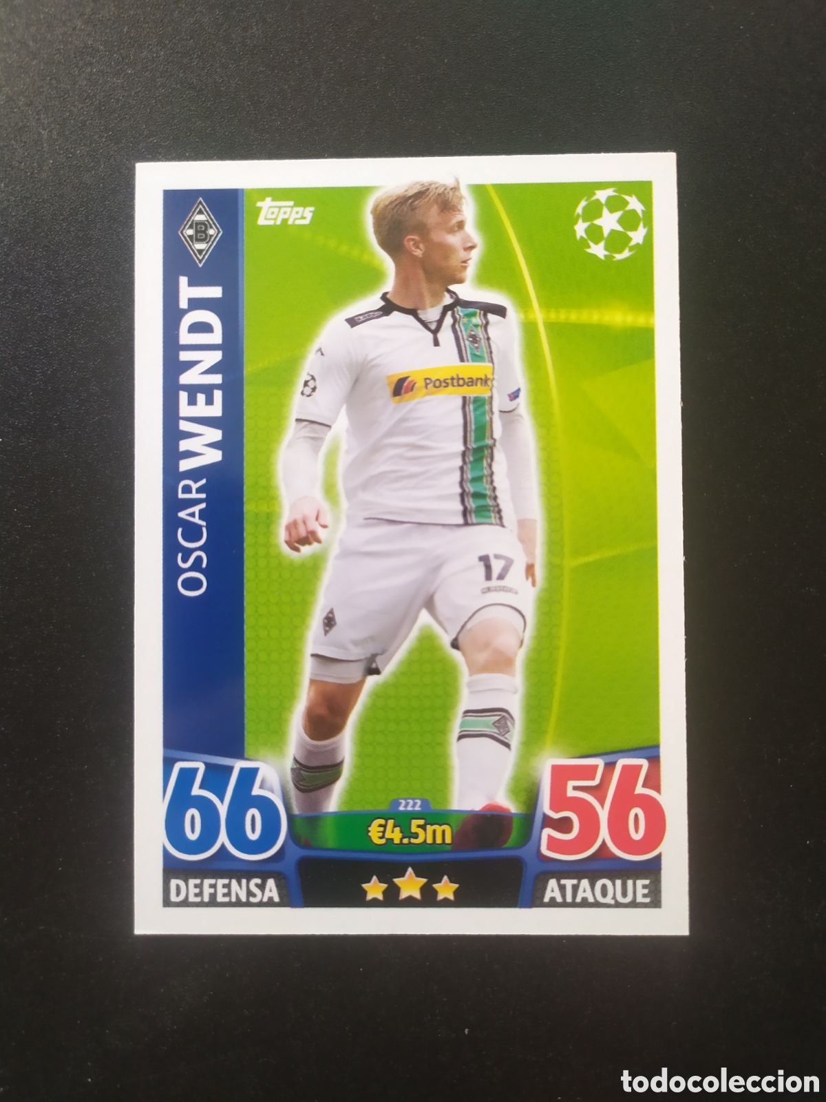 Cromos de f&uacute;tbol: UEFA Champions match attax topps 2015 2016 15 16 Wendt n&deg; 222 Borussia Monchengladbach