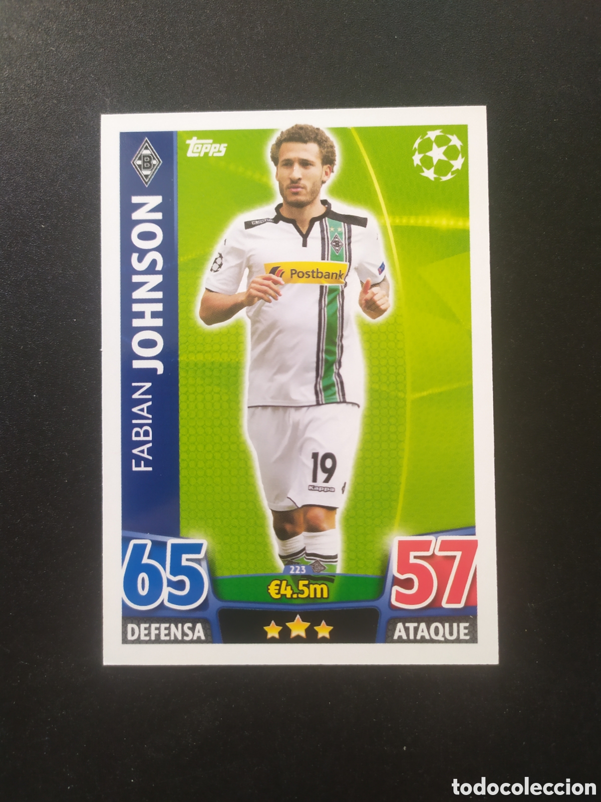 Cromos de f&uacute;tbol: UEFA Champions match attax topps 2015 2016 15 16 Johnson n&deg; 223 Borussia Monchengladbach