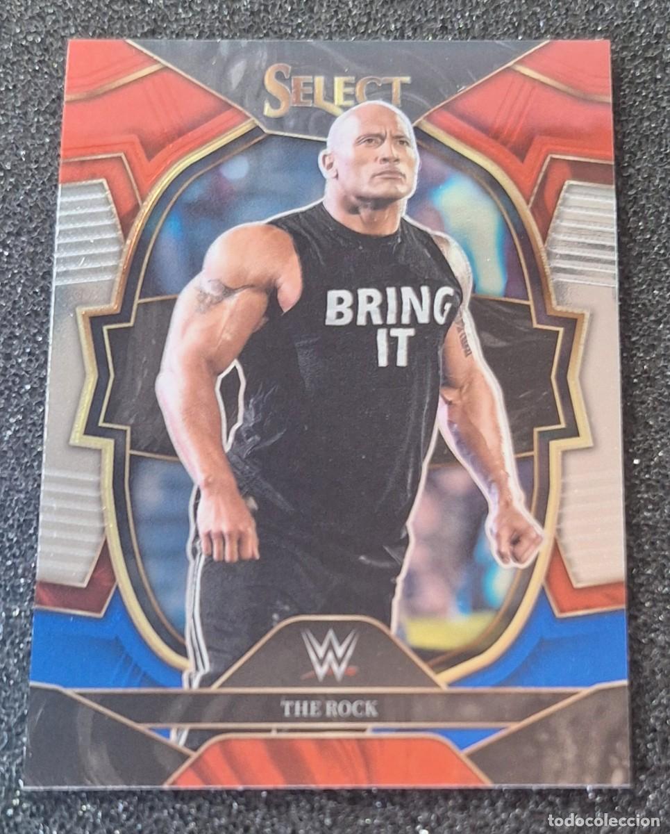 Cromos de f&uacute;tbol: The Rock Dwayne Johnson Panini Select WWE #31 Red & Blue
