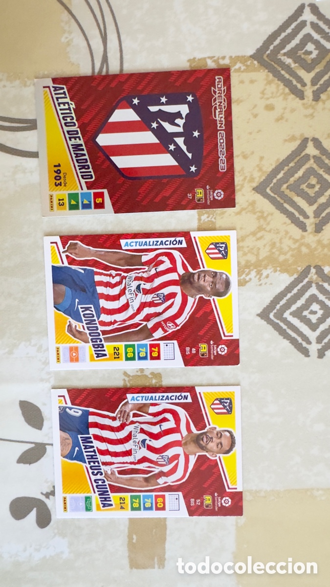 Cromos de f&uacute;tbol: Lote L036: Cromos de futbol Adrenalyn XL 22/23 &ldquo;Atl&eacute;tico de Madrid&rdquo;