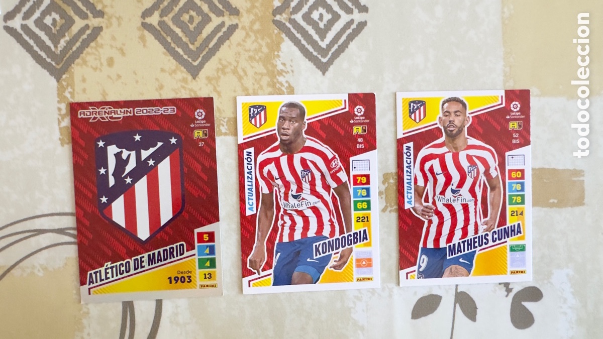 Cromos de f&uacute;tbol: Lote L036: Cromos de futbol Adrenalyn XL 22/23 &ldquo;Atl&eacute;tico de Madrid&rdquo;