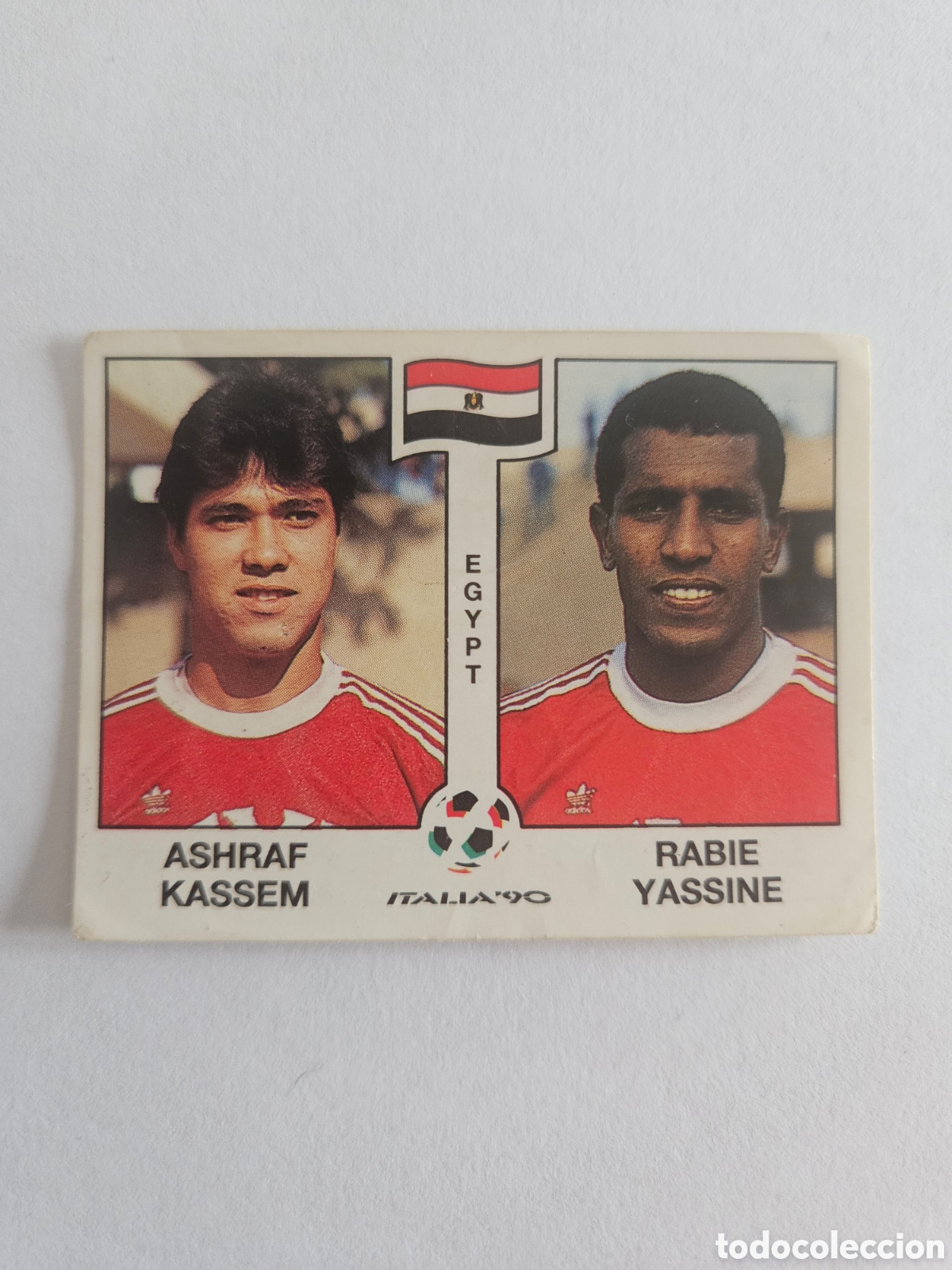 Cromos de f&uacute;tbol: KASSEM - YASSINE SELECCION EGIPTO 444 MUNDIAL ITALIA 90 PANINI NUNCA PEGADO SIN PEGAR
