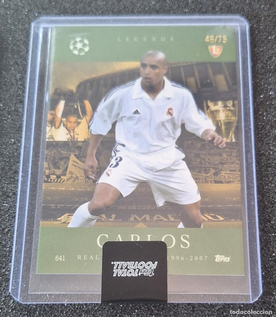Cromos de f&uacute;tbol: Roberto Carlos Real Madrid Topps Total Football 46/75 Green Legends