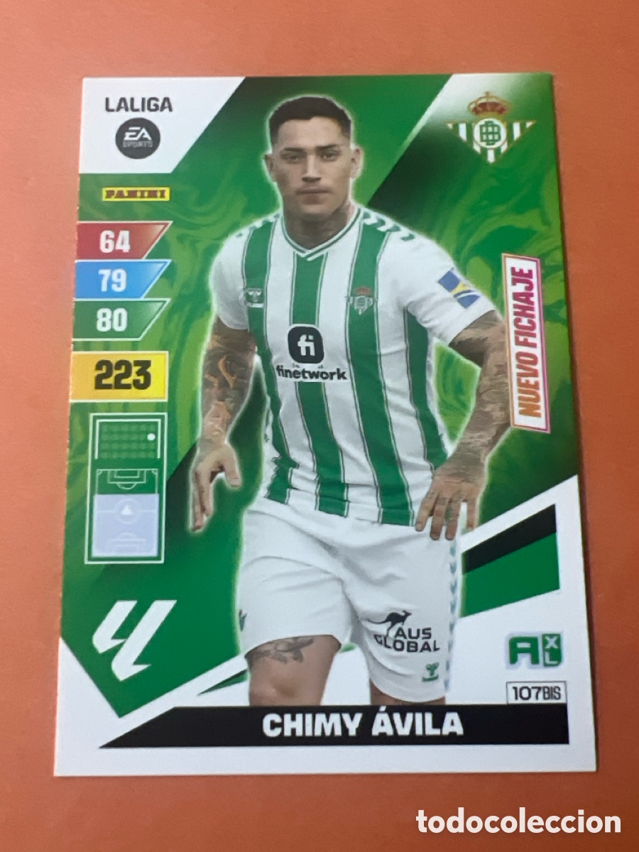 Cromos de f&uacute;tbol: C3030. 107BIS Chimy &Aacute;vila Nuevo Fichaje Real Betis Adrenalyn XL 23 24