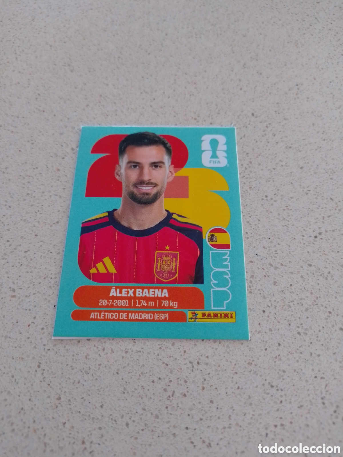 Cromos de f&uacute;tbol: CROMO ACTUALIZACI&Oacute;N N&Uacute;MERO J5 &Aacute;LEX BAENA ESPA&Ntilde;A. MUNDIAL 2026. PANINI