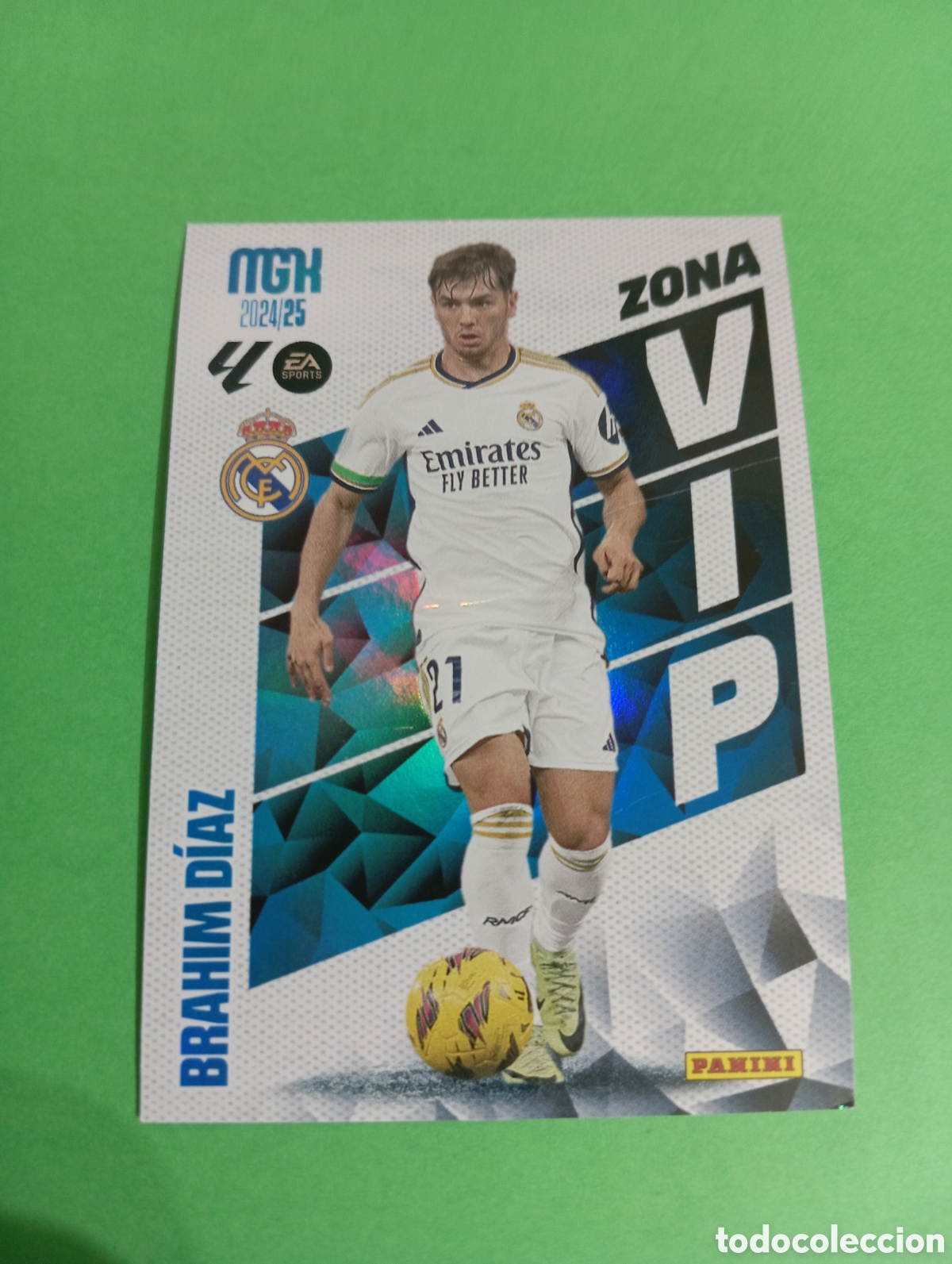 Cromos de f&uacute;tbol: Brahim D&iacute;az Real Madrid ZONA VIP n&deg;390 / PANINI MEGACRACKS 2024/2025