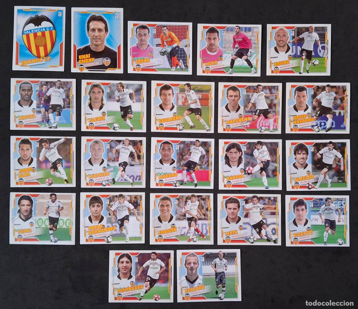 Cromos de f&uacute;tbol: VALENCIA 22 cromos 2010-2011 Liga Colecciones Este