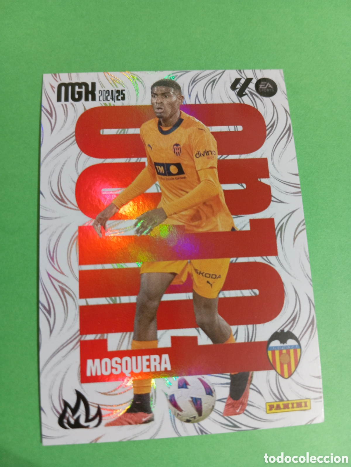 Cromos de f&uacute;tbol: Mosquera Valencia FUEGO n&deg;385 / PANINI MEGACRACKS 2024/2025
