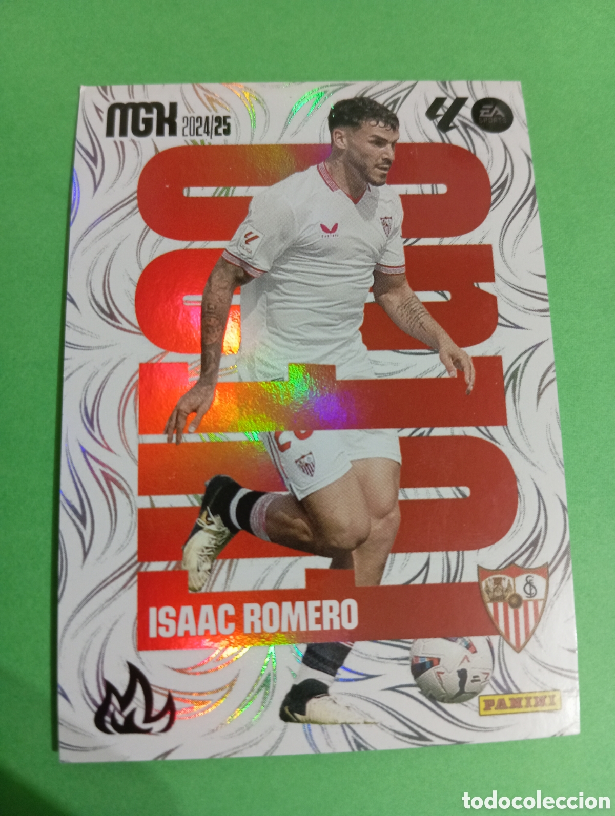 Cromos de f&uacute;tbol: Isaac Romero Sevilla FUEGO n&deg;381 / PANINI MEGACRACKS 2024/2025