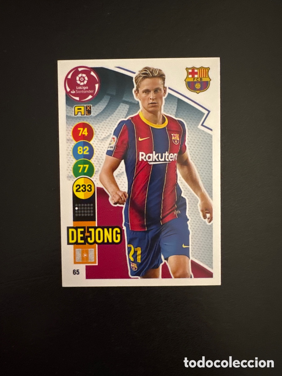 Cromos de f&uacute;tbol: DE JONG BARCELONA N&Uacute;MERO 65 ADRENALYN 2020 2021